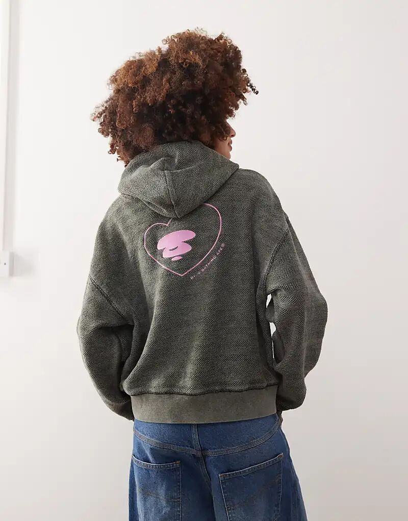 

Толстовка с капюшоном Aape By A Bathing Ape с темным камуфляжным логотипом темно-серого цвета