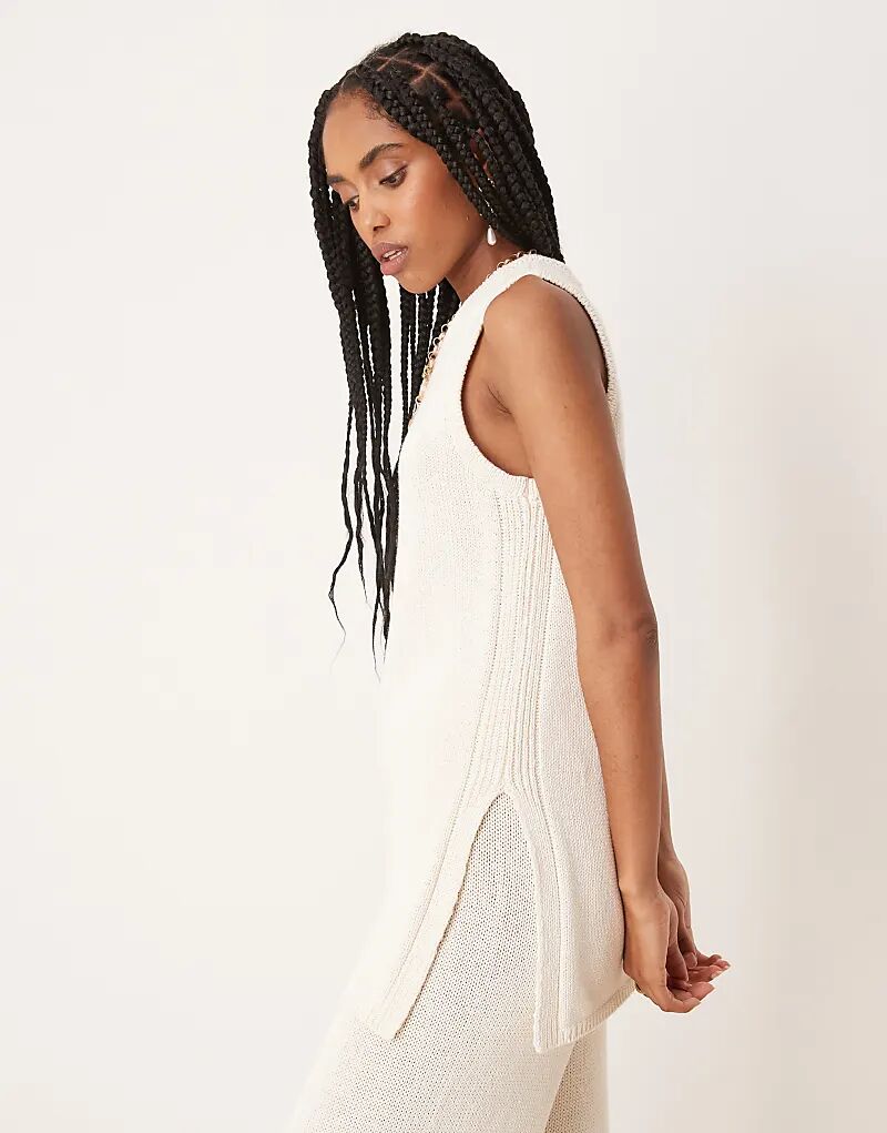

Удлиненная майка ASOS DESIGN из плотной трикотажной ткани цвета песочного камня