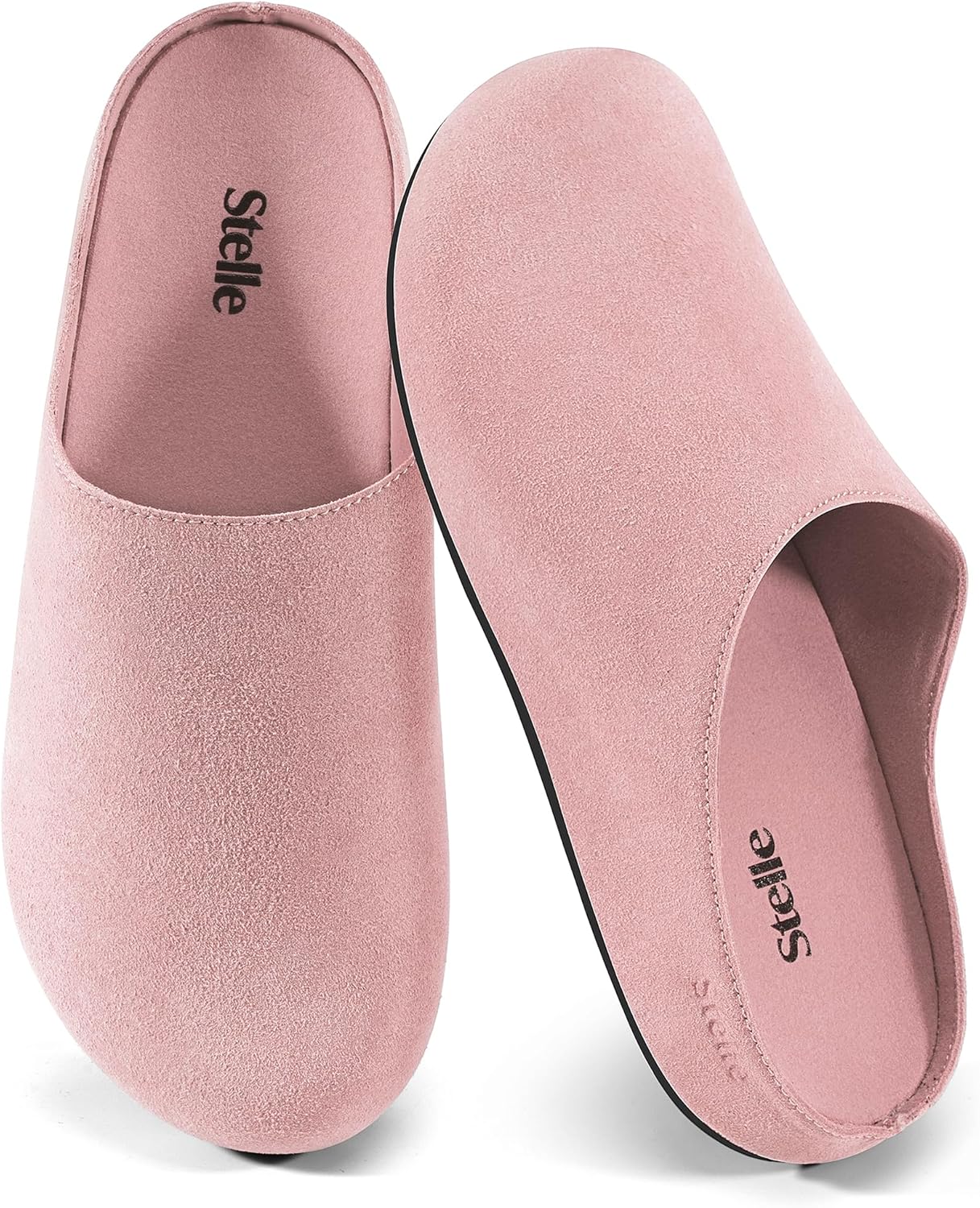 

Сабо для женщин и мужчин Stelle с поддержкой свода стопы, замшевые, мягкая пробковая стелька, сандалии, обувь «картошка», тапочки для дома, удобные, противоскользящие, розовый