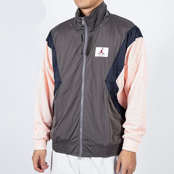 Куртка Air Jordan Flight Casual Sports Long Sleeve Stand Collar Jacket Grey/Pink, серый — фото 3