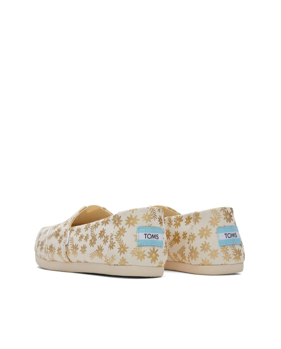 Женские плоские эспадрильи из хлопка с принтом золотых звезд Toms — фото 3