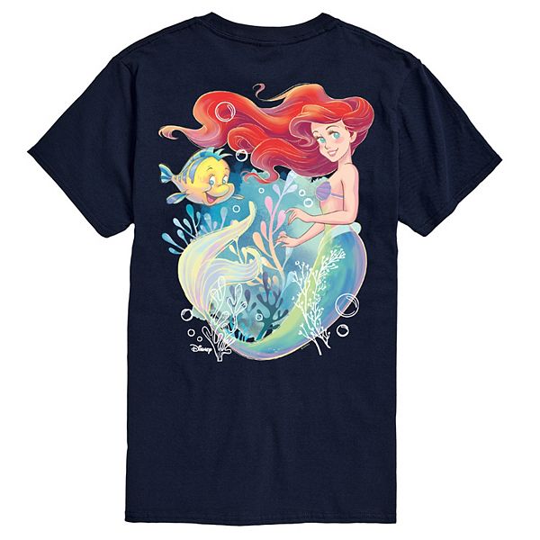 

Мужская футболка с принтом Ariel & Flounder Disney, Navy