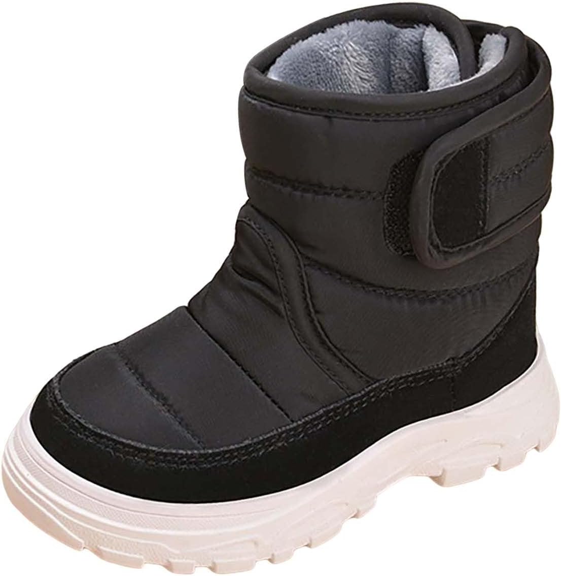

ММалыши Мальчики Девочки нежные Ботинки с скусственным оболем Легкие Нескользящие Ботильоны Зимние Теплые Удобные Generic, Black