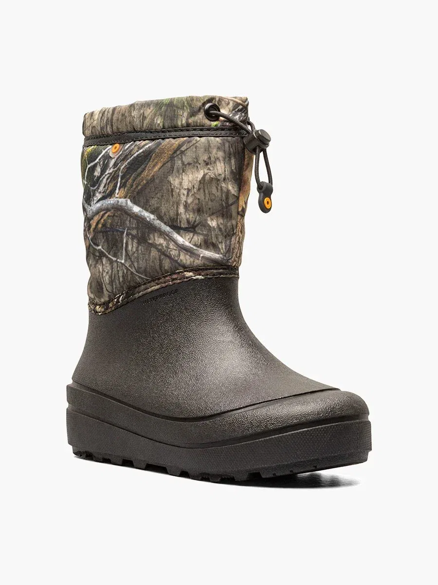 Детские водонепроницаемые ботинки Bogs Snow Shell Mossy Oak Camo с закругленным носком, модель ZAP85, черный