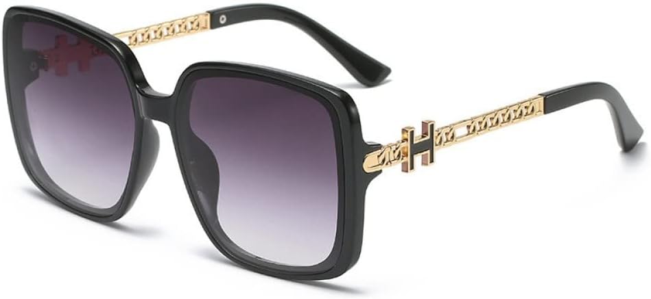 

MUTYNE Fashion большие оправы персонализированные заклепки европейские и американские модные солнцезащитные очки цепочка на дужке уличная фотография чехол для лица, C4