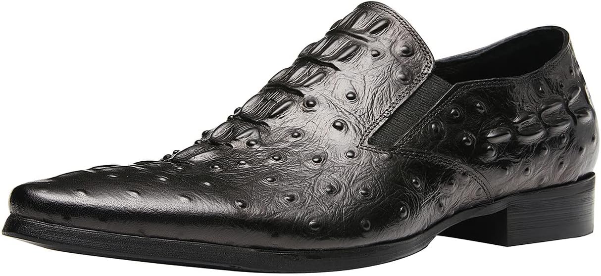 

Мужские лоферы Santimon Casual с острым носком, на пуговицах, из натуральной кожи с аллигаторским тиснением, лаковые, для моды, бизнеса, свадьбы, вечеринки и официальных мероприятий, черный