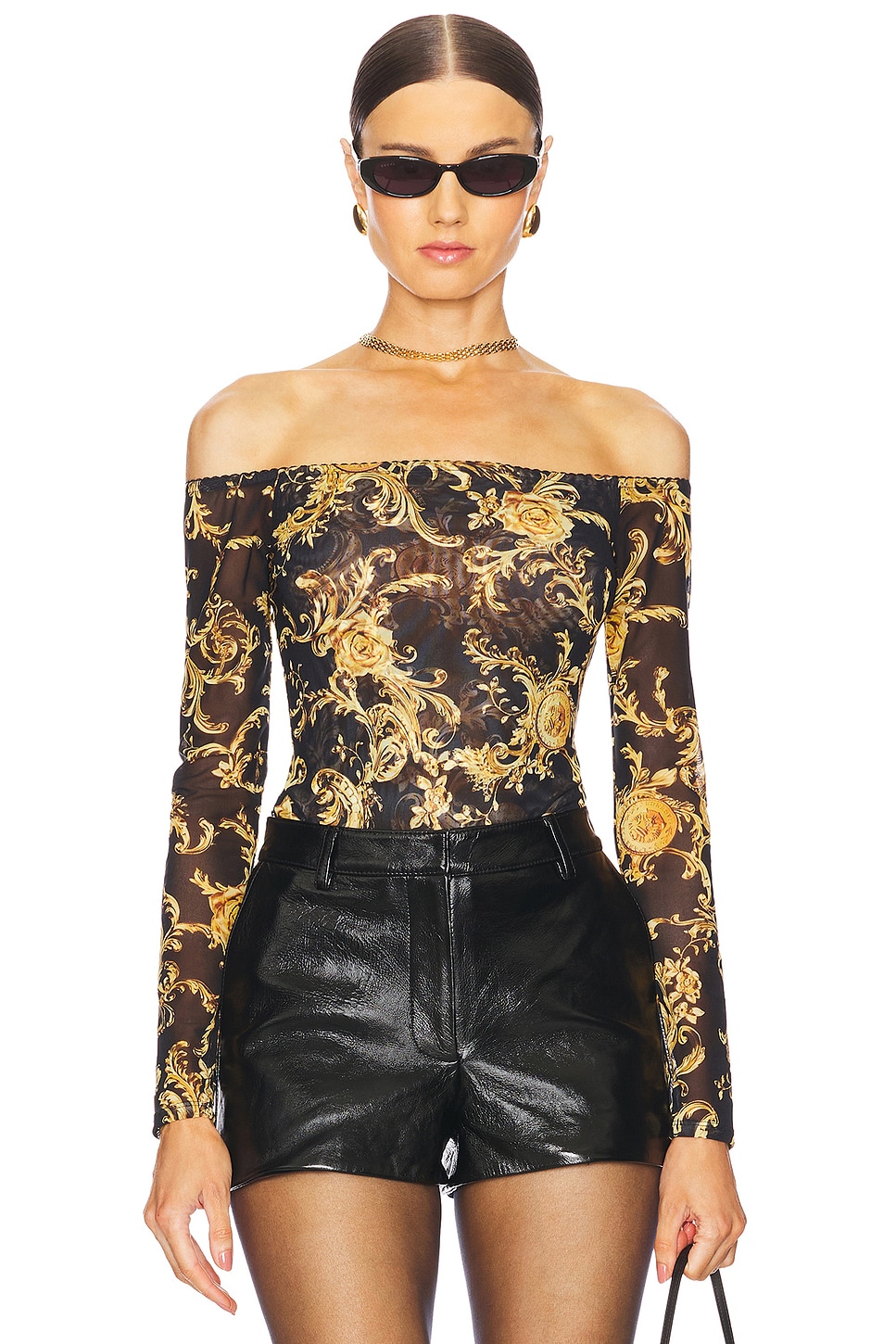 

Боди peonie с открытыми плечами L'Agence, черный