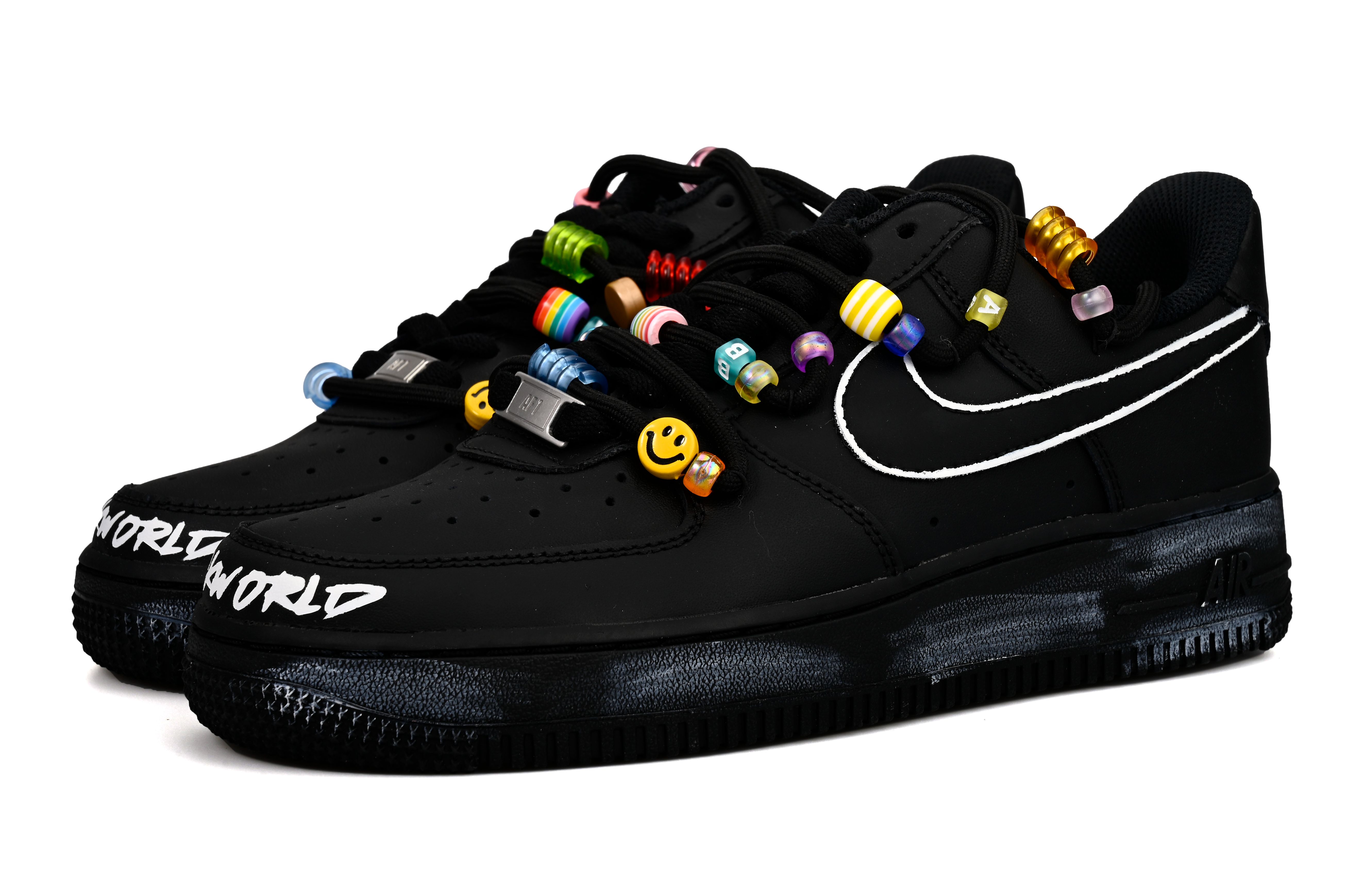 Детские кроссовки для скейтбординга Air Force 1 Low Top для подростков Nike, черный — фото 3