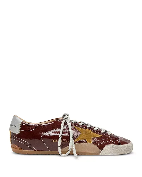Кроссовки True Star из черной кожи Golden Goose, Burgandy