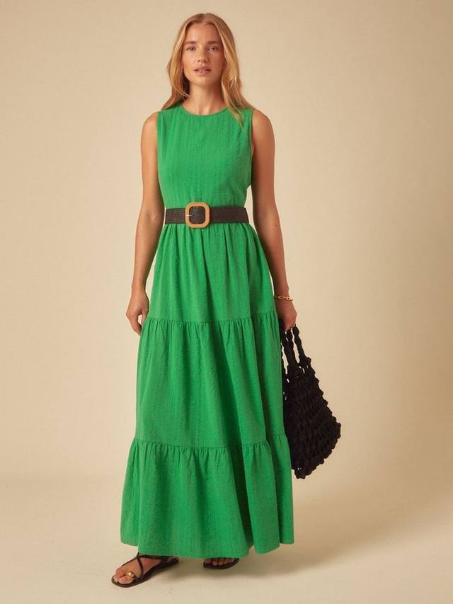 

Бесплатное платье Astrid из хлопка с ярусами Nobody's Child, Green