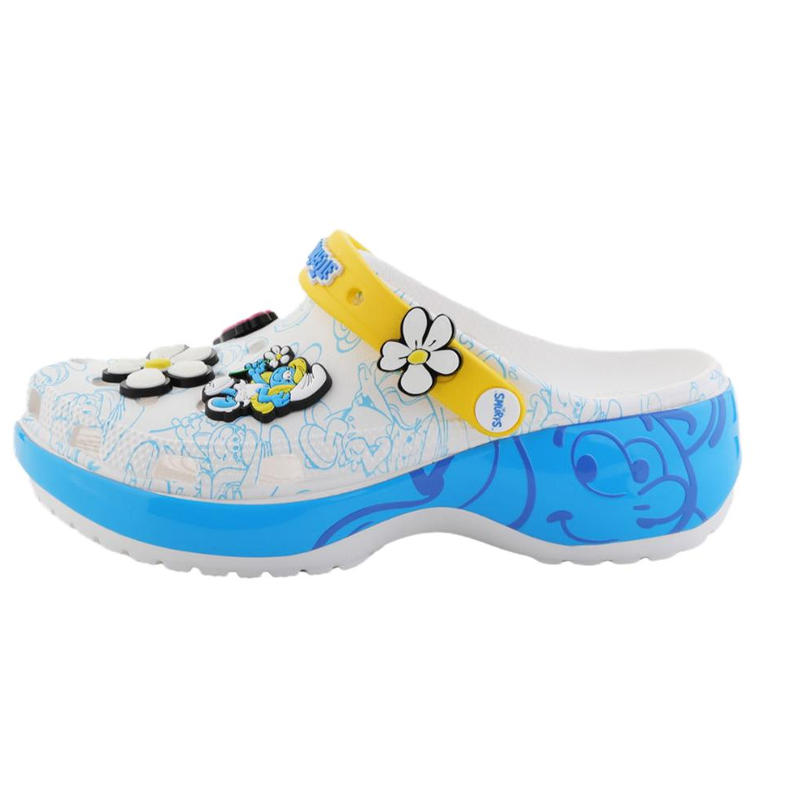 Crocs Сабо Smurfs Platform Clog женские, белые, синие, желтые