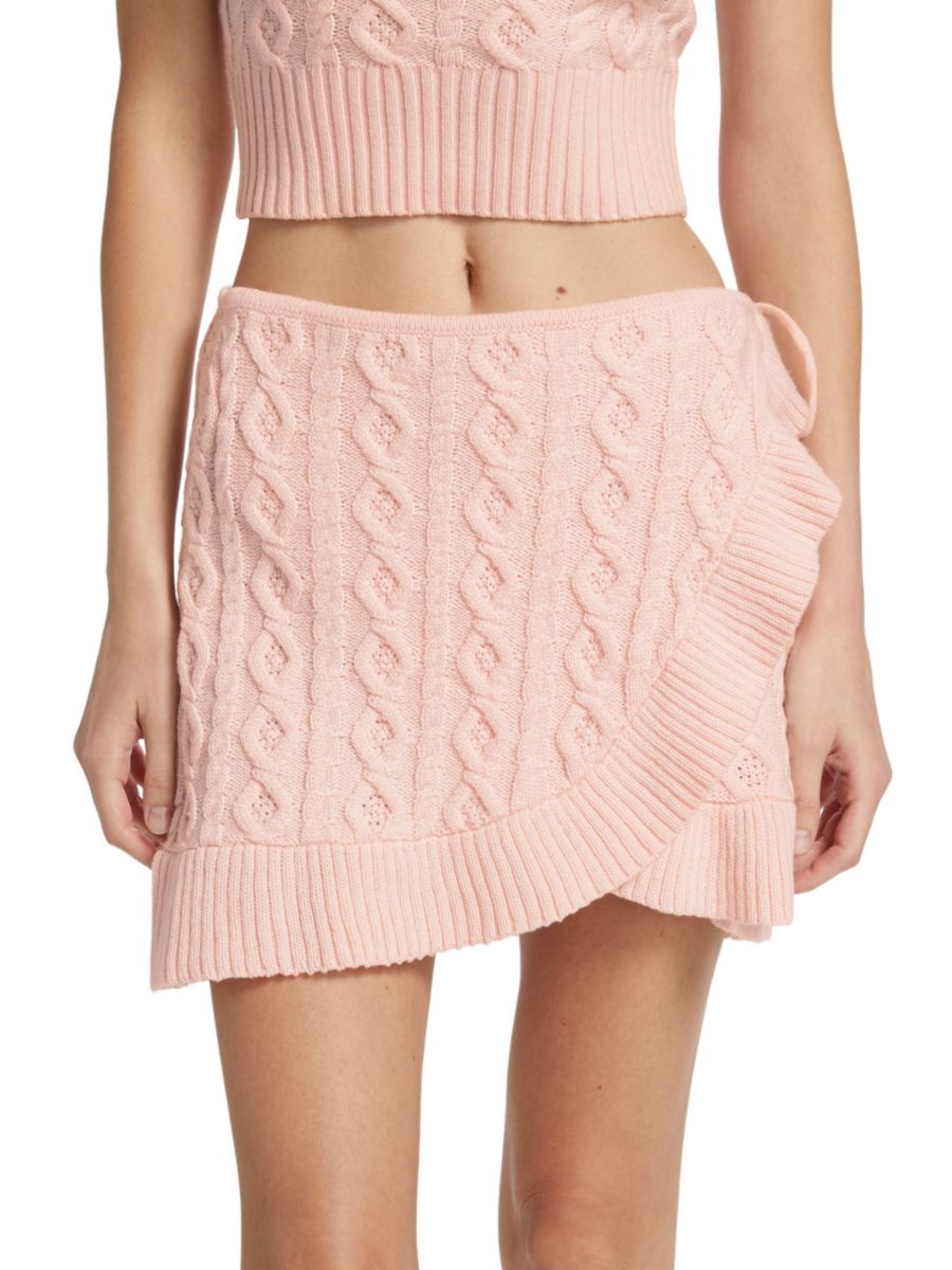 

Мини-юбка Gemma Knit Wrap Guizio, цвет Baby Pink