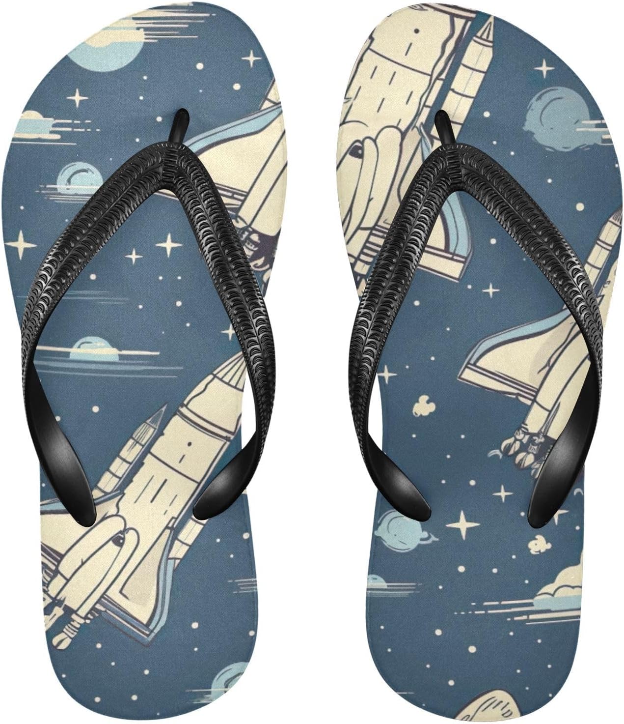 

Пляжные сандалии Space Planet Galaxy Rocket для женщин и мужчин, летние повседневные шлепанцы для душа Kfbe