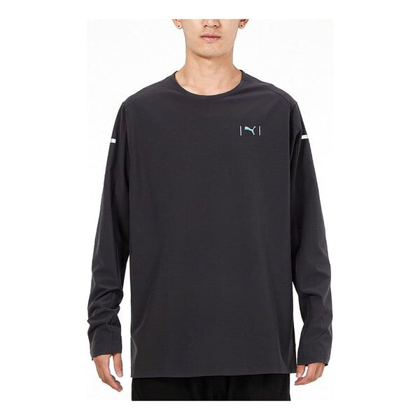 

Футболка running training loose breathable long sleeves black Puma, черный