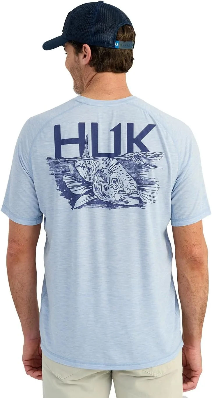 

HUK мужская футболка Drift Short Sleeve Lightweight Jersey Crew с защитой от солнца UPF