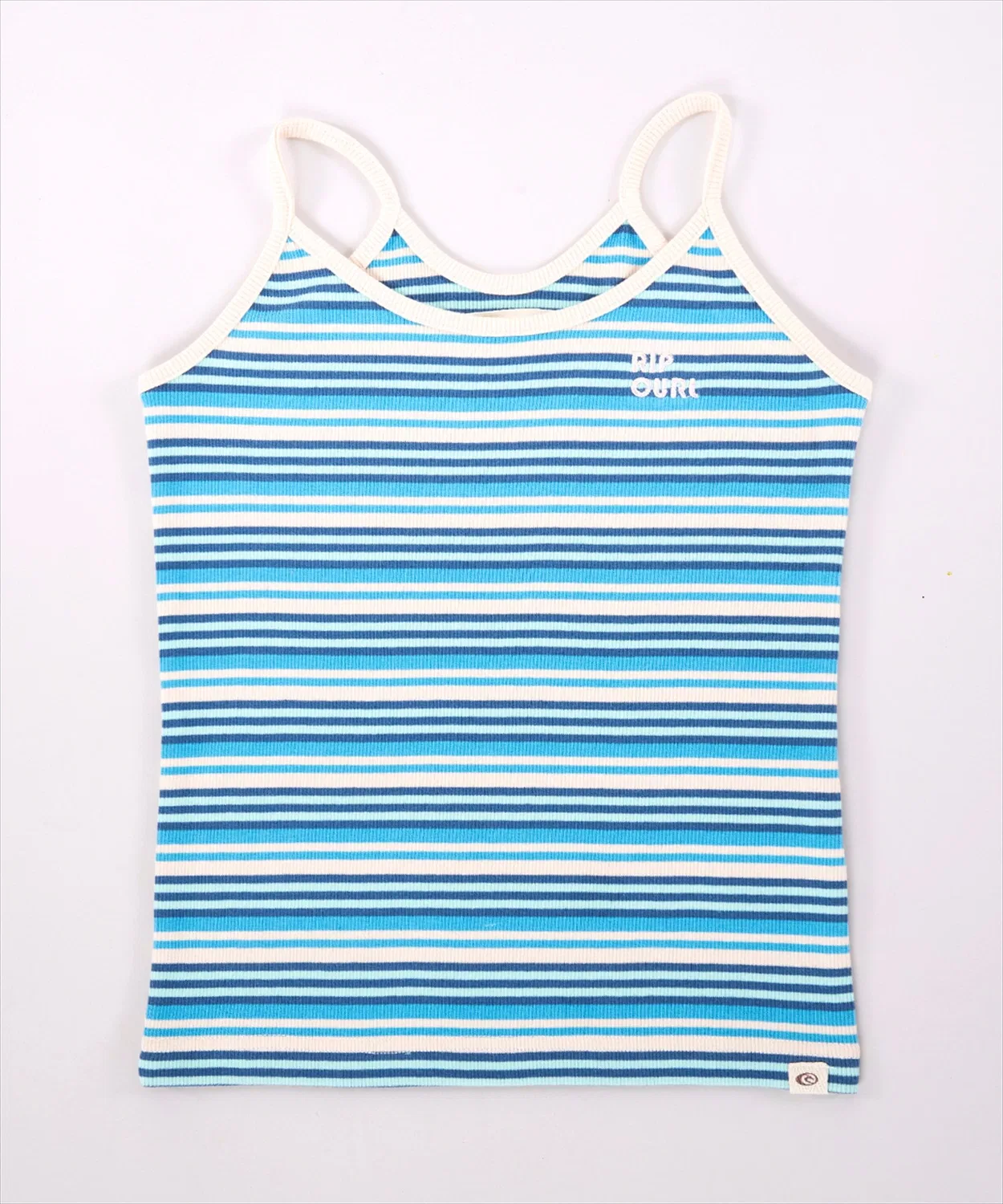 Детский топ-борцовка Rip Curl Sunrays Rib с полосками, хлопок, синий — фото 2