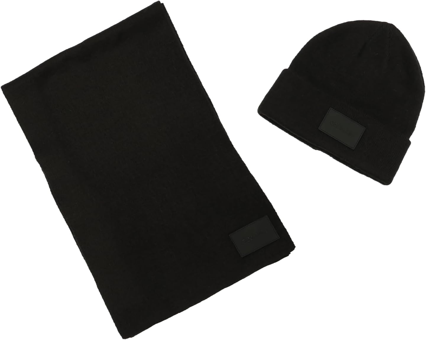 

Мужской комплект из силиконовой шапки и шарфа с логотипом Calvin Klein, Black