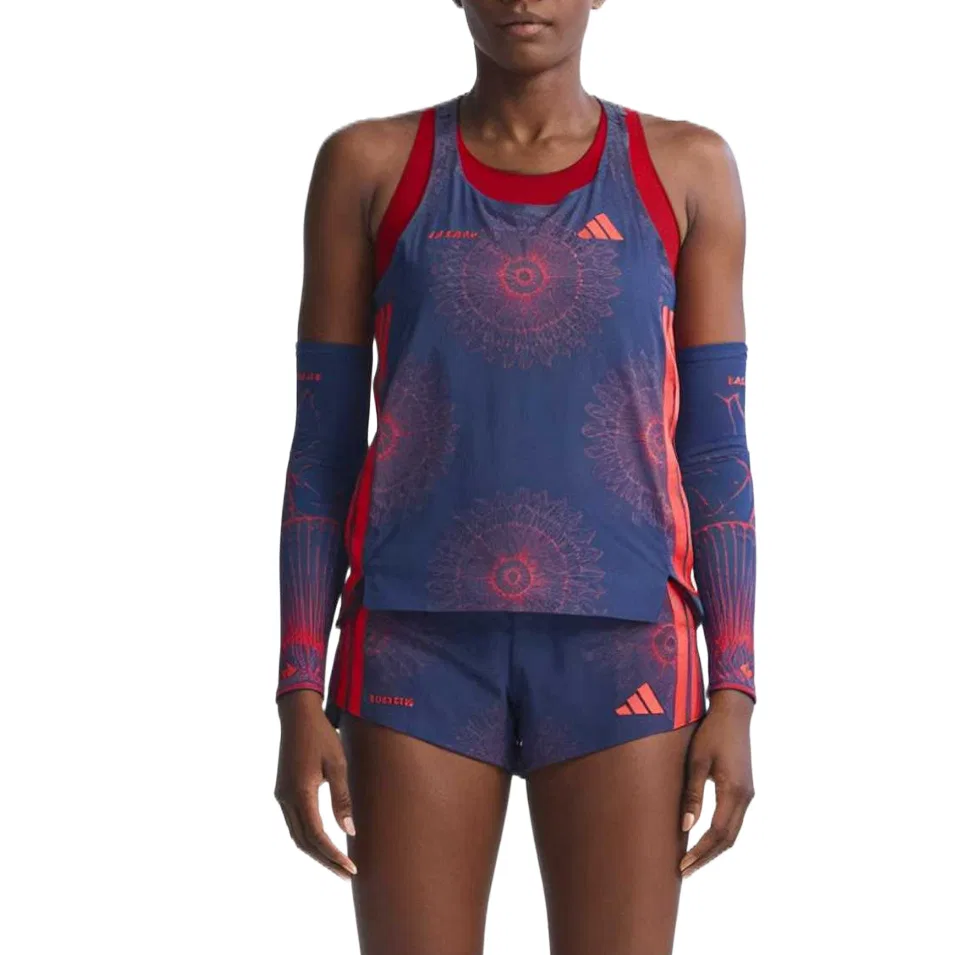 Женский топ для бега Tank Top Adidas, Dark Blue/Bright Red