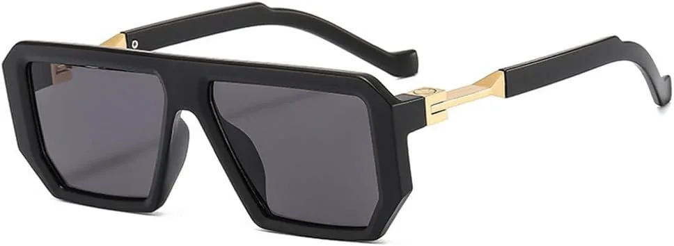 

Ретро-солнцезащитные очки в форме многоугольника и квадрата для женщин, модные очки-гелевые очки, солнцезащитные очки UV400 для мужчин WNCKSQ, Matte Black Grey