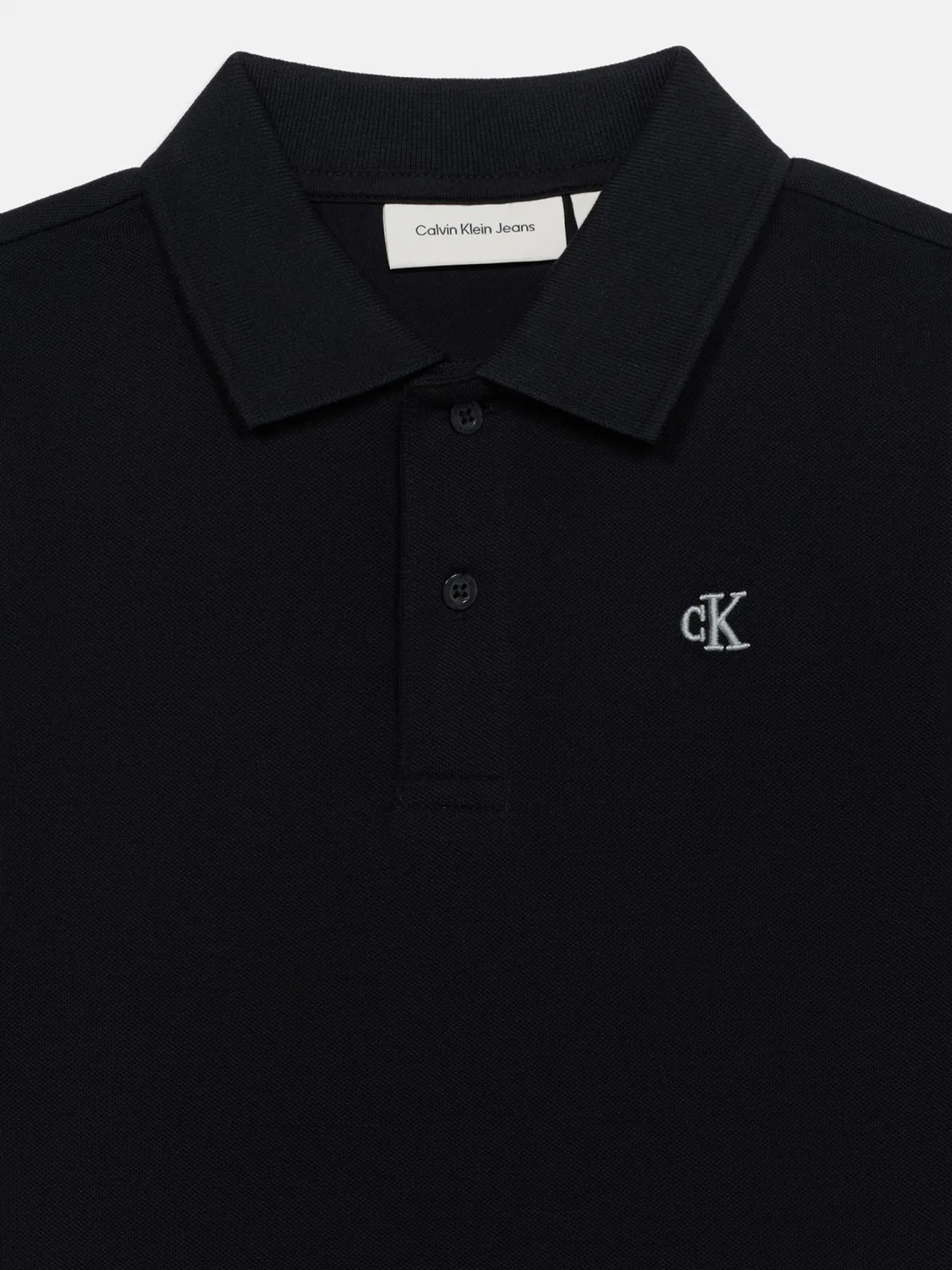 Рубашка Calvin Klein Jeans с вышитым логотипом и длинными рукавами, черная — фото 3