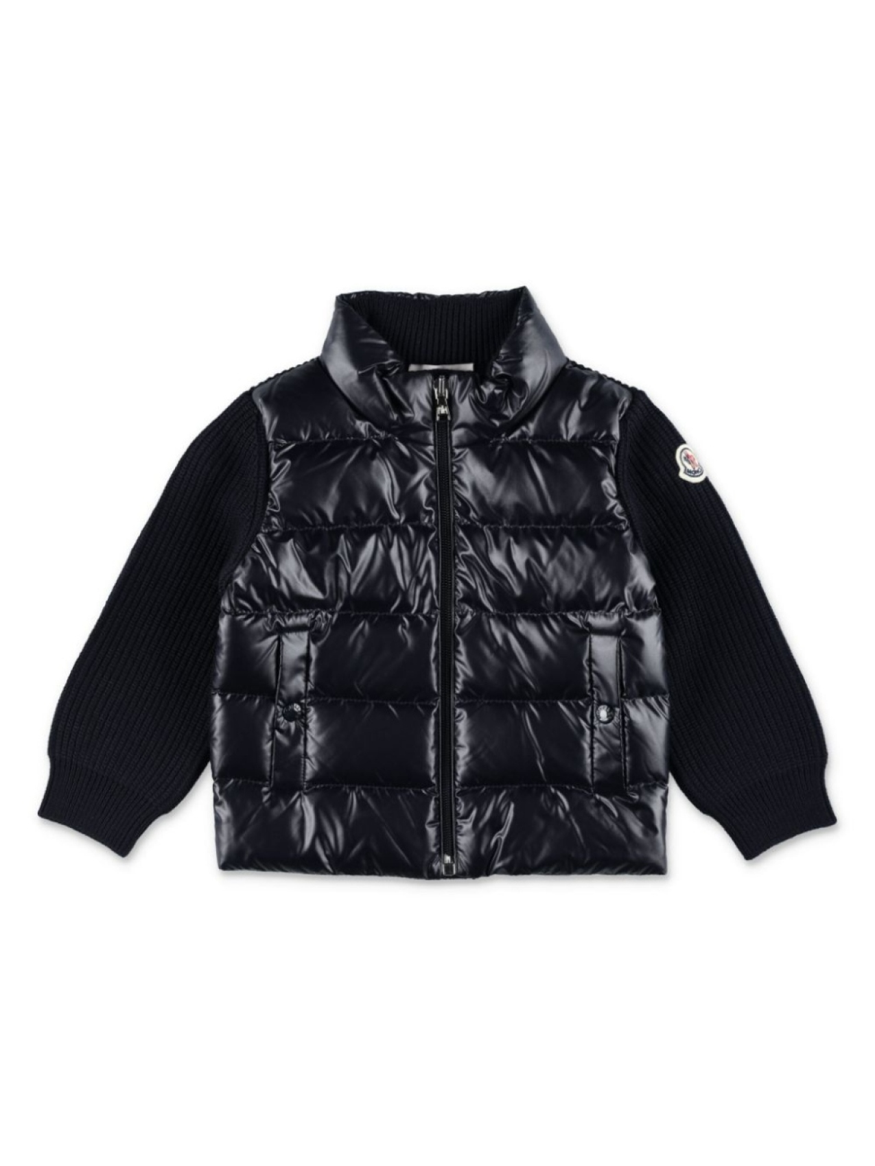 

Moncler Enfant куртка с логотипом-нашивкой, черный