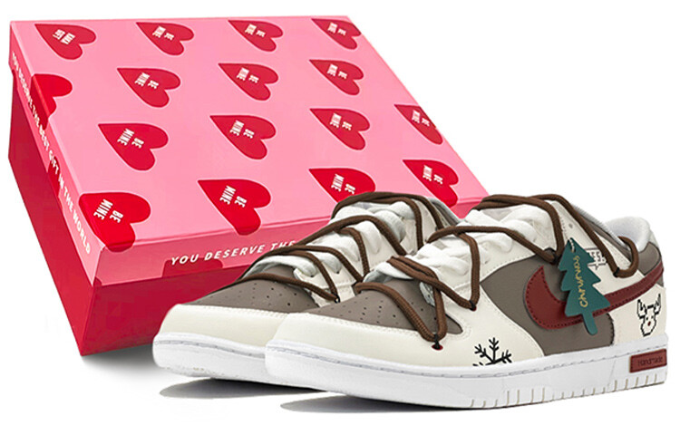 

Кроссовки Nike Dunk Skateboard Shoes Women's Low-Top Beige Yellow/Brown