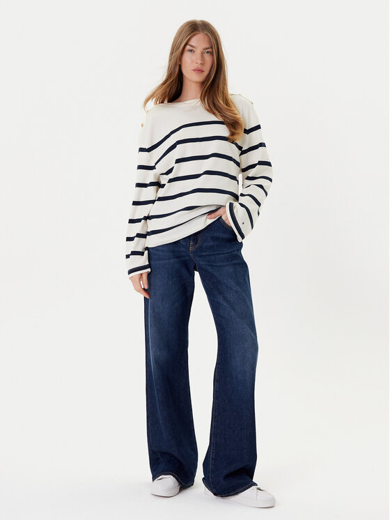 Блузка relaxed fit Gold Button WW0WW45760 Tommy Hilfiger, экрю — фото 2