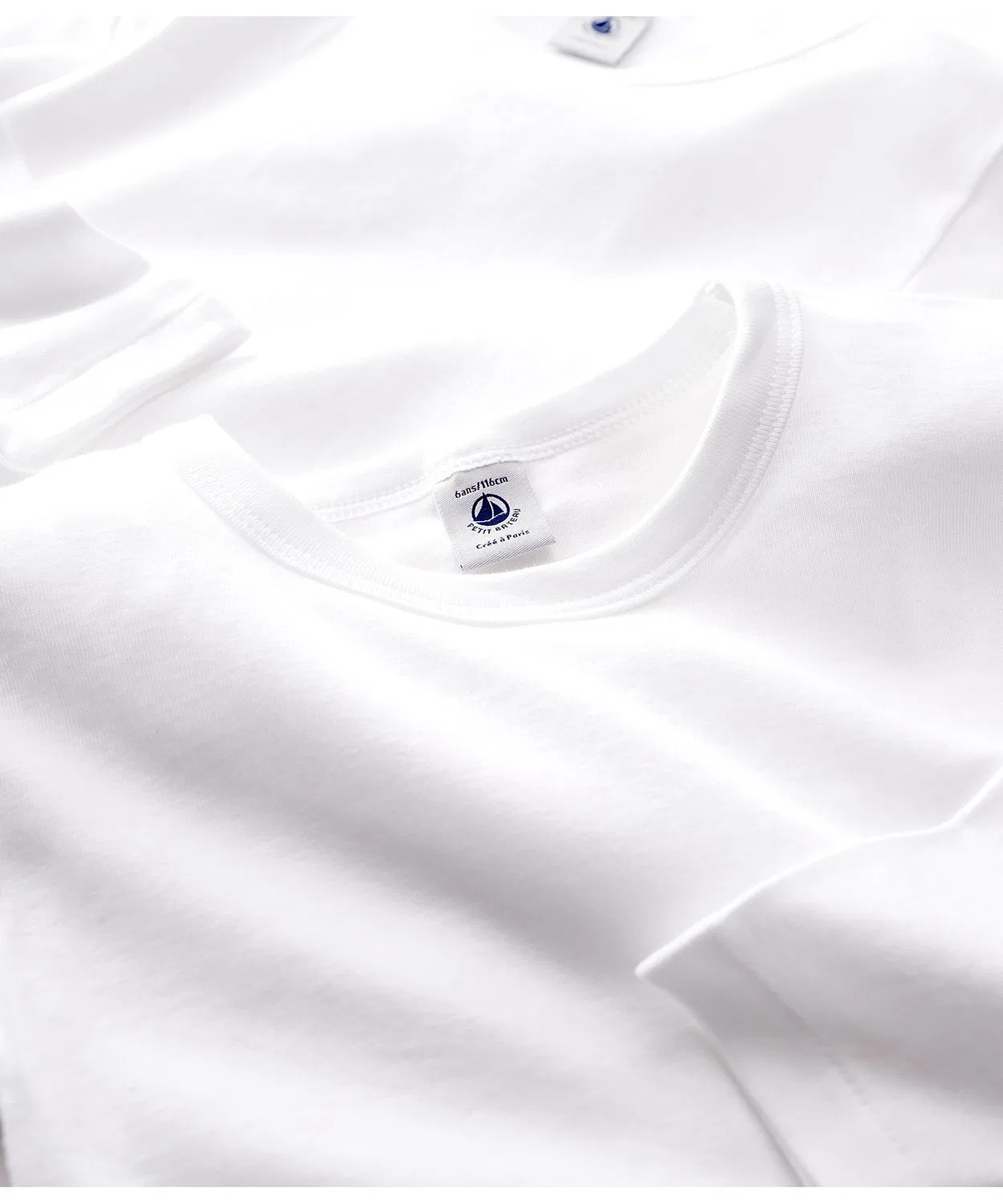 Футболка с длинным рукавом Petit Bateau 2 штуки белая — фото 3