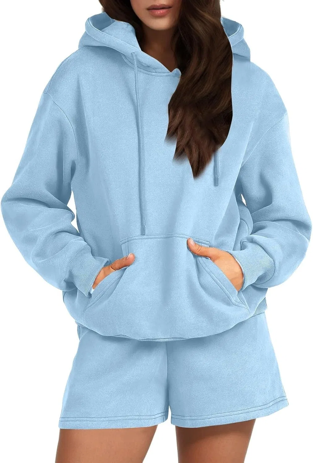 Спортивный костюм из шорт и худи, Light Blue