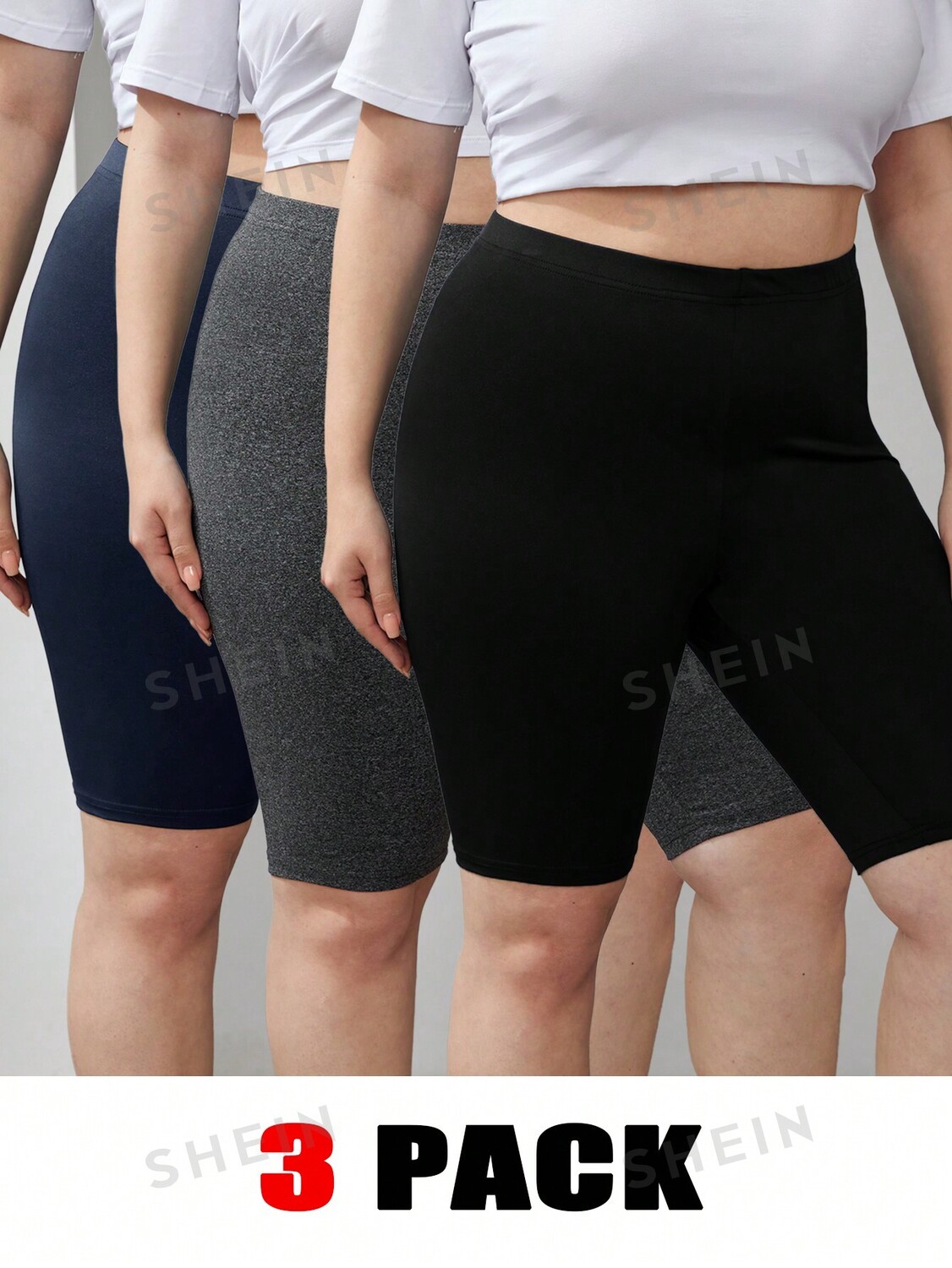 

Essnce Женские леггинсы в упаковке, однотонные, короткие Shein, мультиколор