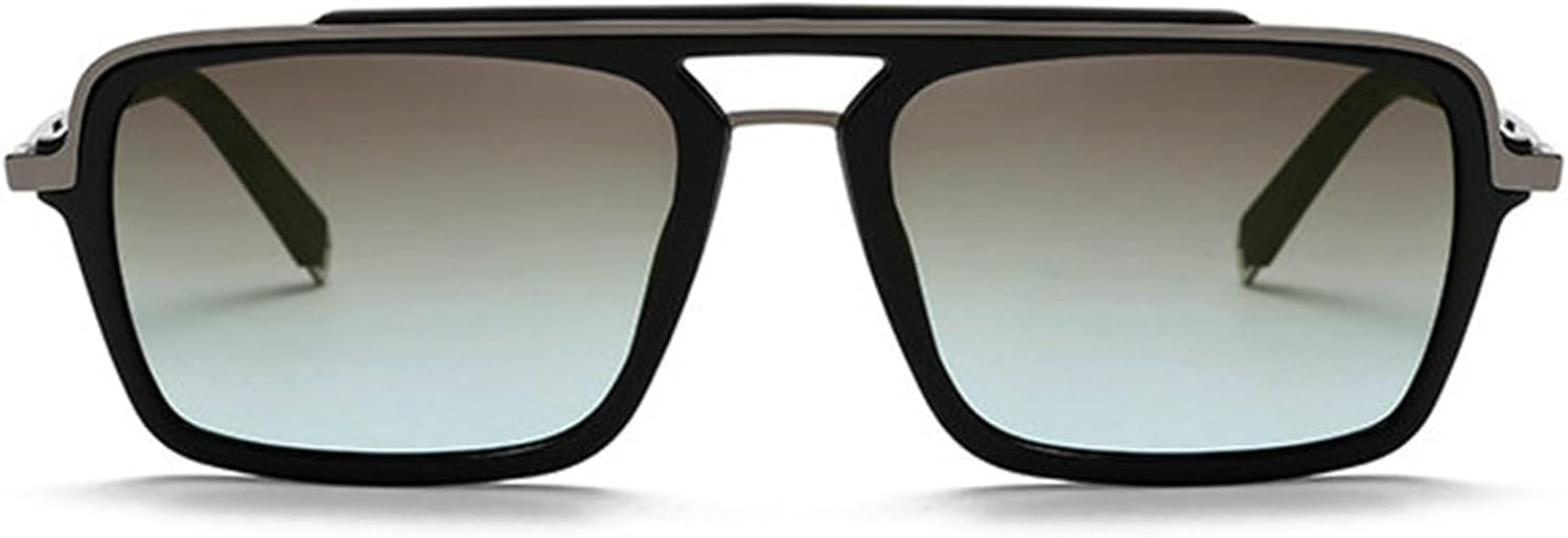 

Мужские солнцезащитные очки Helena Retro с квадратной оправой и двойной перемычкой, защита от УФ-излучения UV400, модные градиентные женские солнцезащитные очки в стиле полупанк для вождения, C5