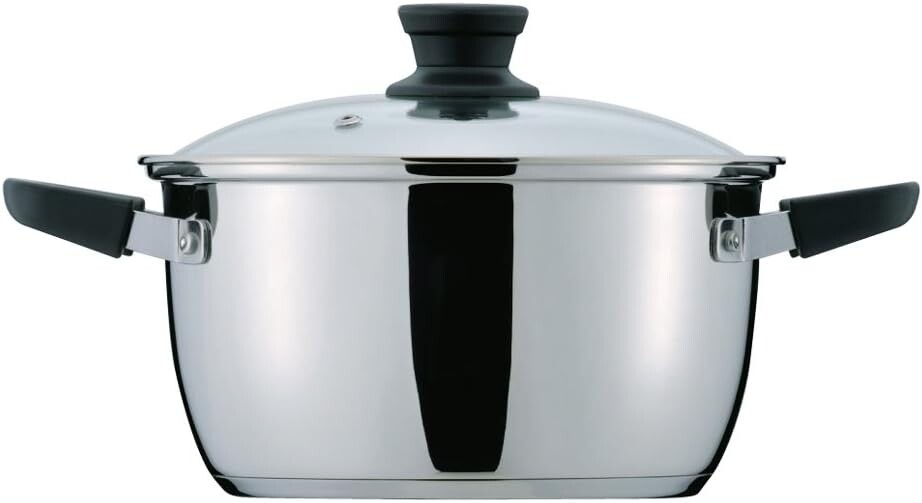 

Pearl Metal Classe HB-3416, 3-слойное дно и стеклянная крышка, кастрюля с двумя ручками, 7,9 дюйма (20 см), внутренняя поверхность: обработка фтором, совместима с индукционной индукцией