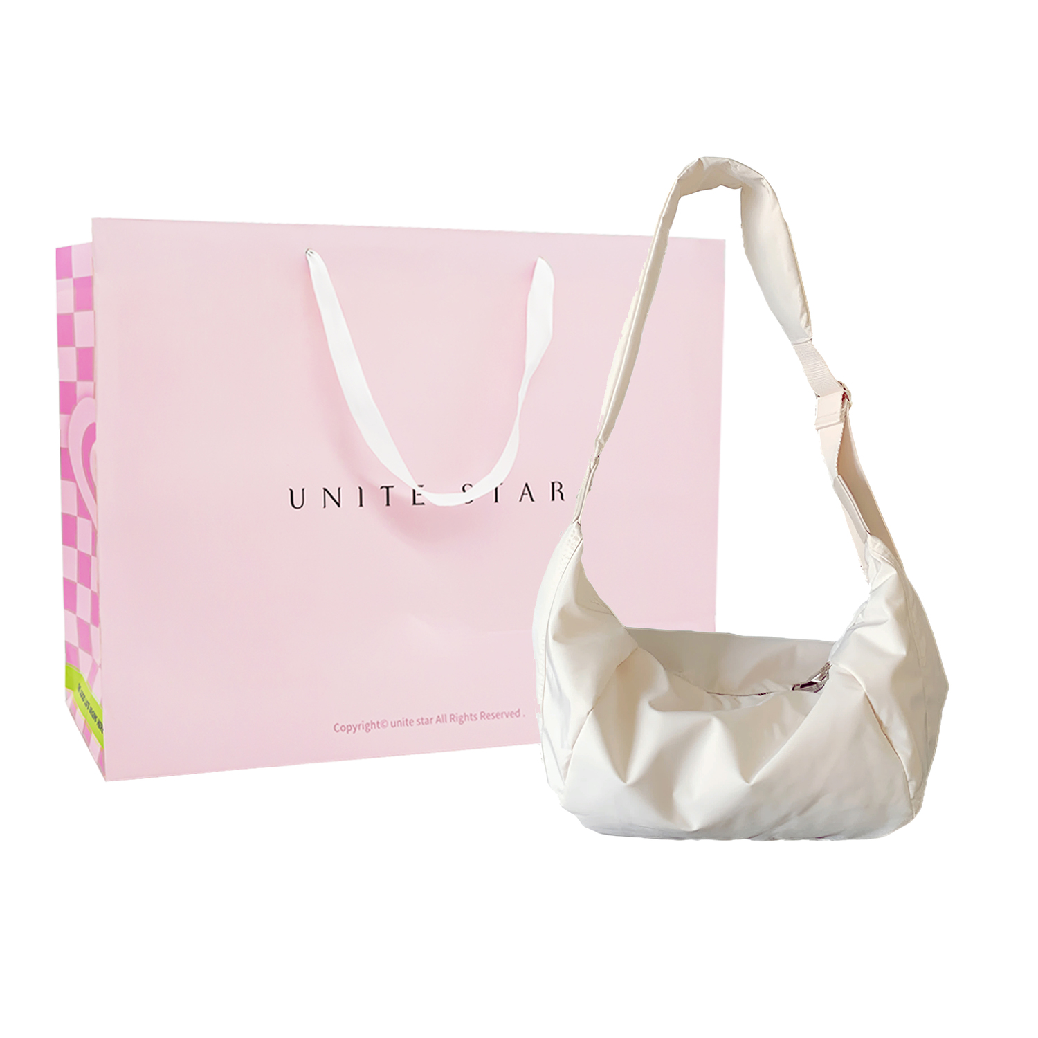 

UNITE STAR Нейлоновая сумка через плечо в виде пельменя, Ecru, Shopping Bag