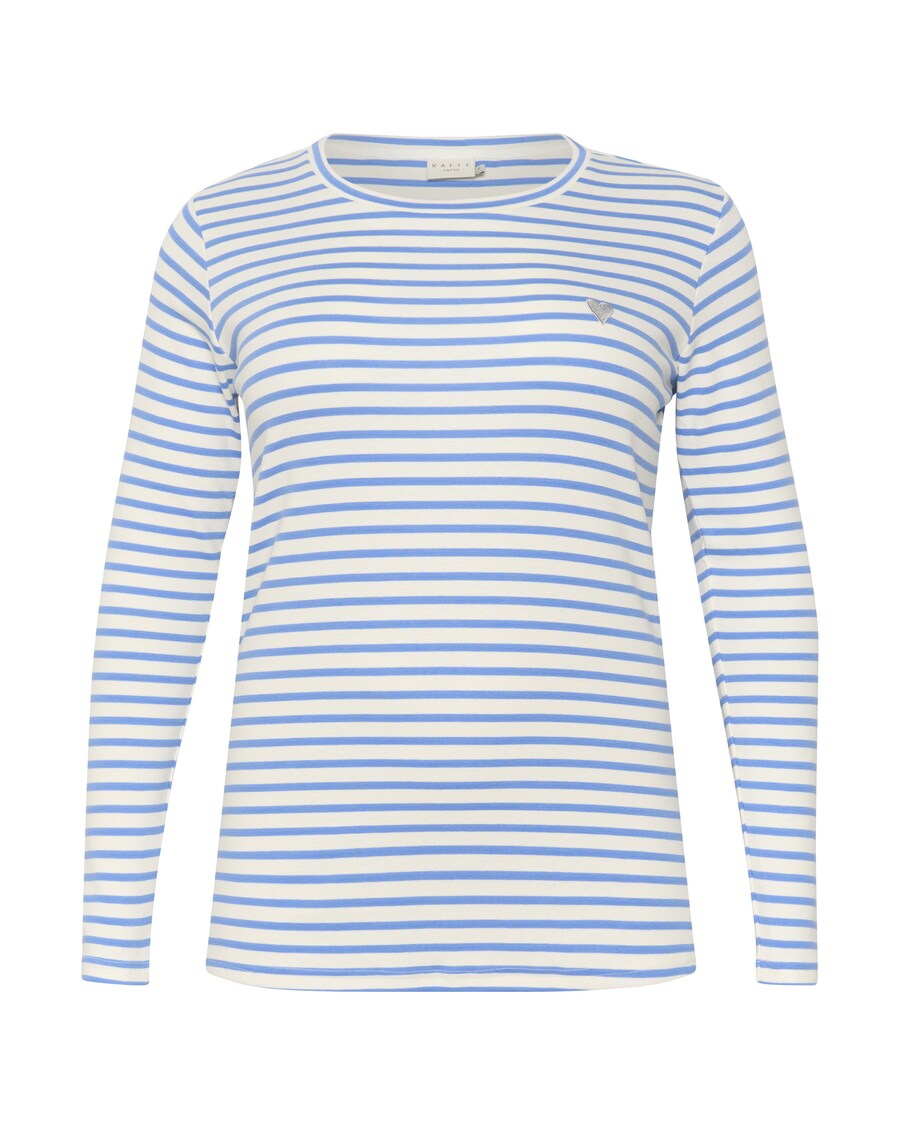 

Лонгслив KAFFE CURVE Shirt Lia, цвет blue/white