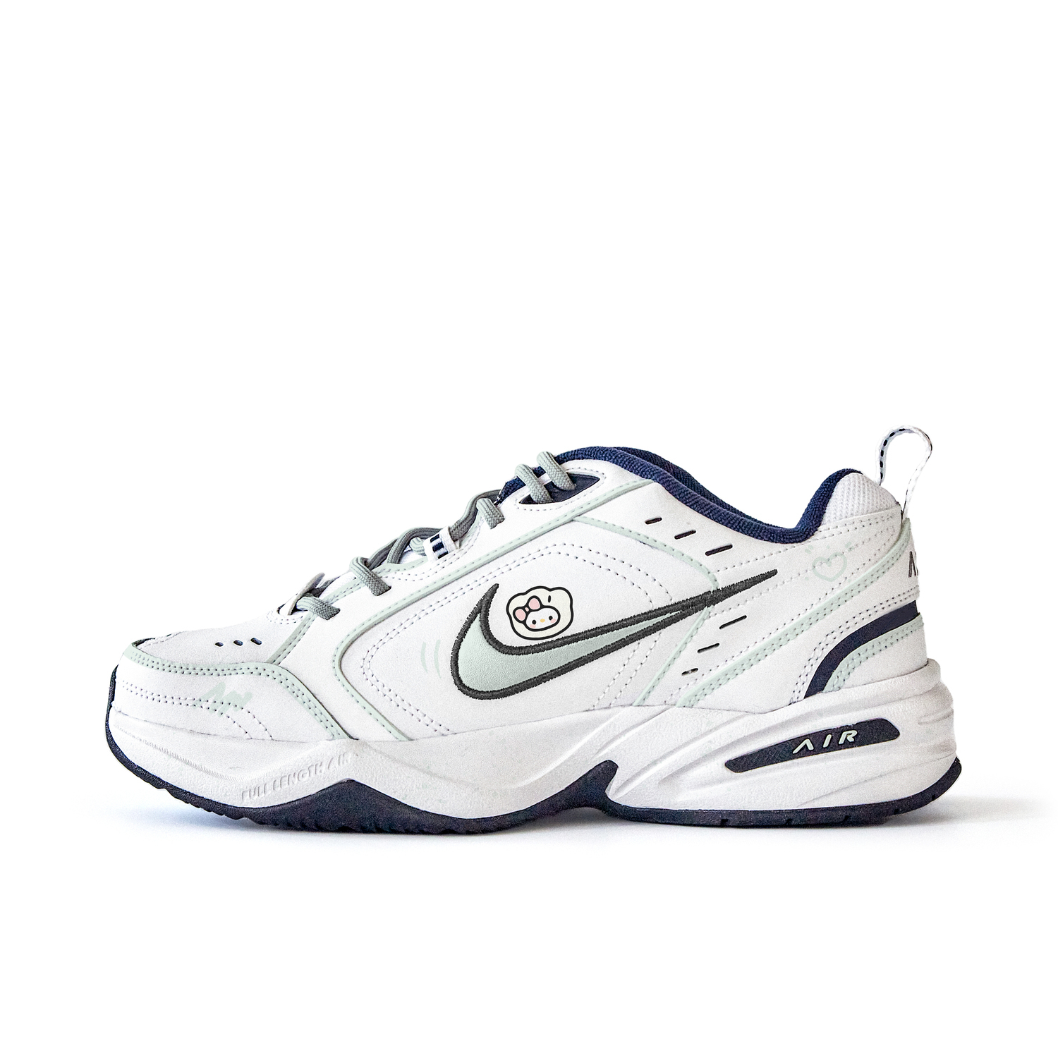 

Nike Эйр Монарк 4 противоскользящие износостойкие низкие массивные кроссовки унисекс бело-зеленые, цвет White Green