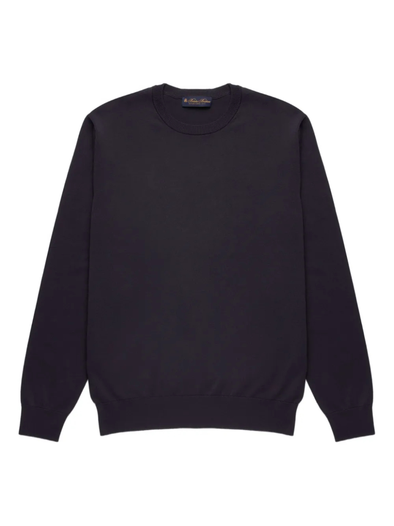 

Свитер Brooks Brothers из мериносовой шерсти с круглым вырезом, синий