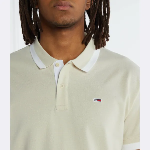 Рубашка поло стандартного кроя с однотонными краями Tjm reg Tommy Hilfiger, желтый — фото 4