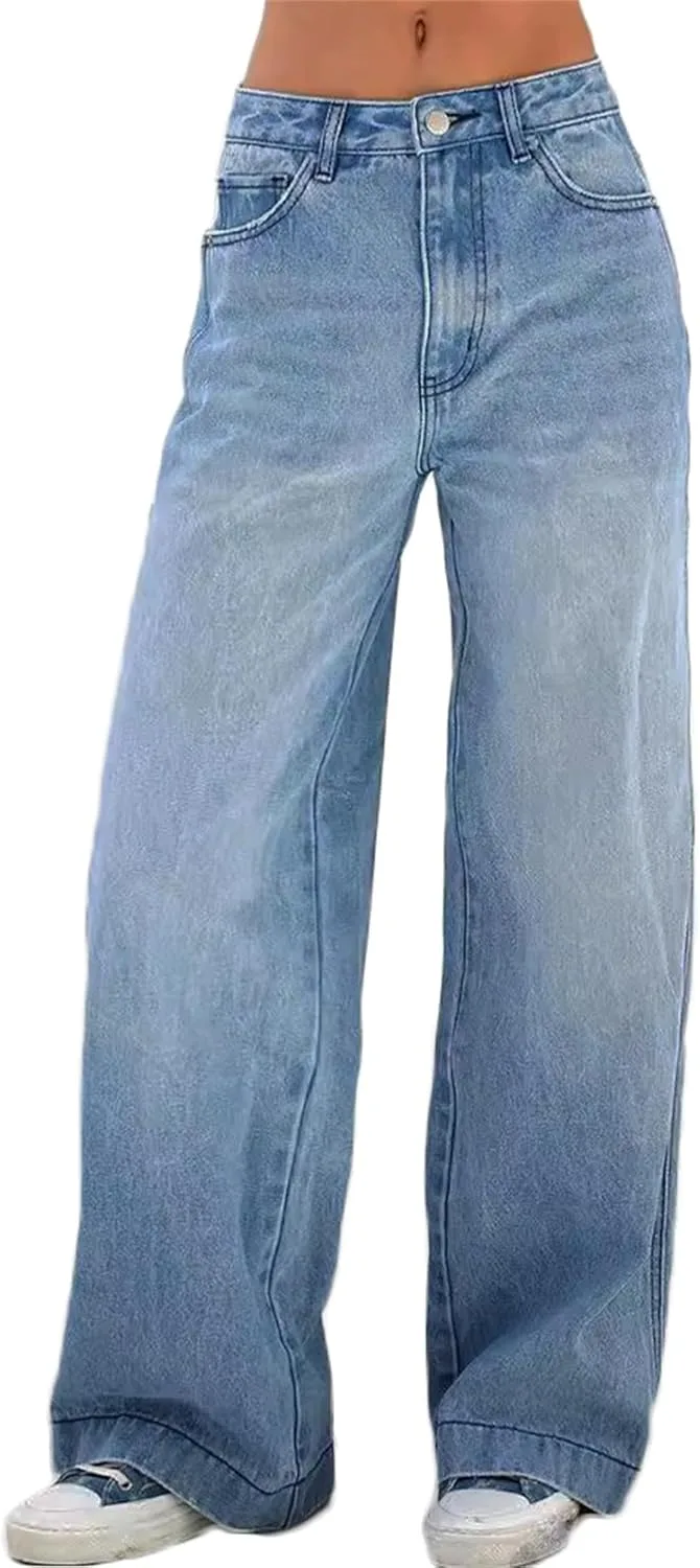 

Женские джинсы с прямыми широкими штанинами ZH8FCHAN