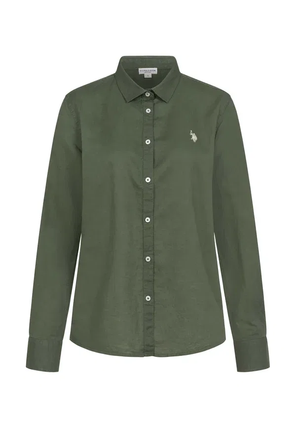 Блуза Usbellaa button down U.S. Polo Assn., оливковый — фото 3