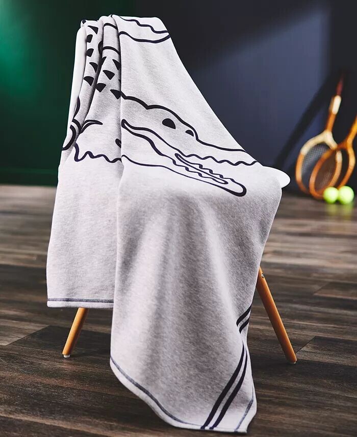 

Плед Lacoste Home в винтажном стиле с крокодилом Sunham, серый