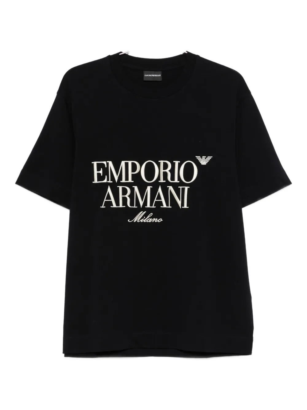 

Футболка с вышитым логотипом Emporio Armani, черный