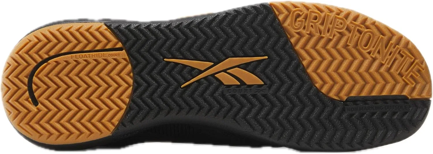 Кроссовки для корта Reebok Nano Court, Black/Grey 6/Heritage Gold — фото 4