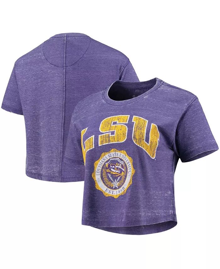 

Женская фиолетовая футболка LSU Tigers Edith в винтажном стиле Burnout Crop Pressbox