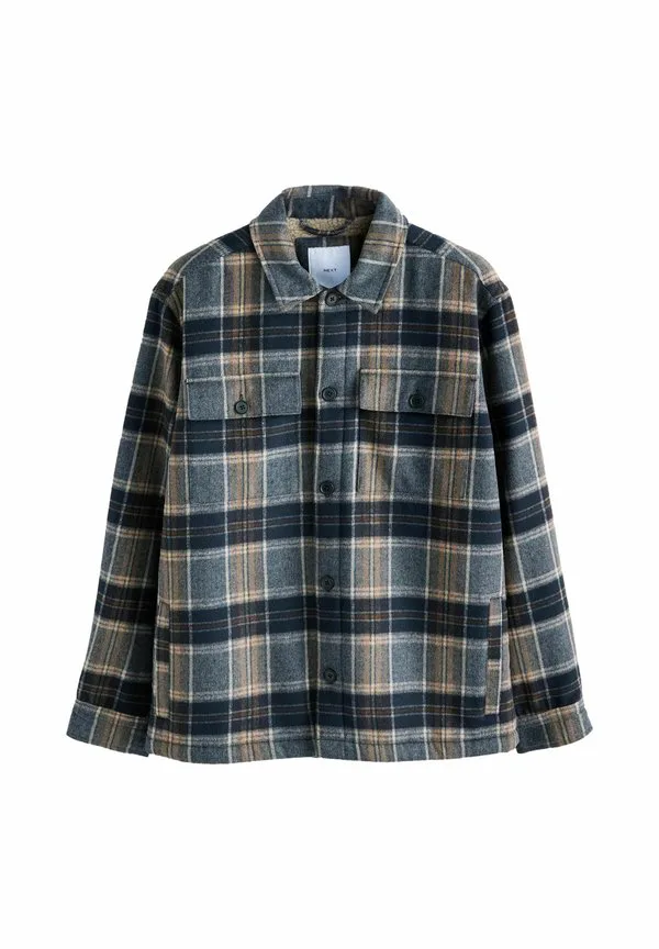 Легкая куртка в клетку «борд» стандартного кроя Next, Navy Blue — фото 3