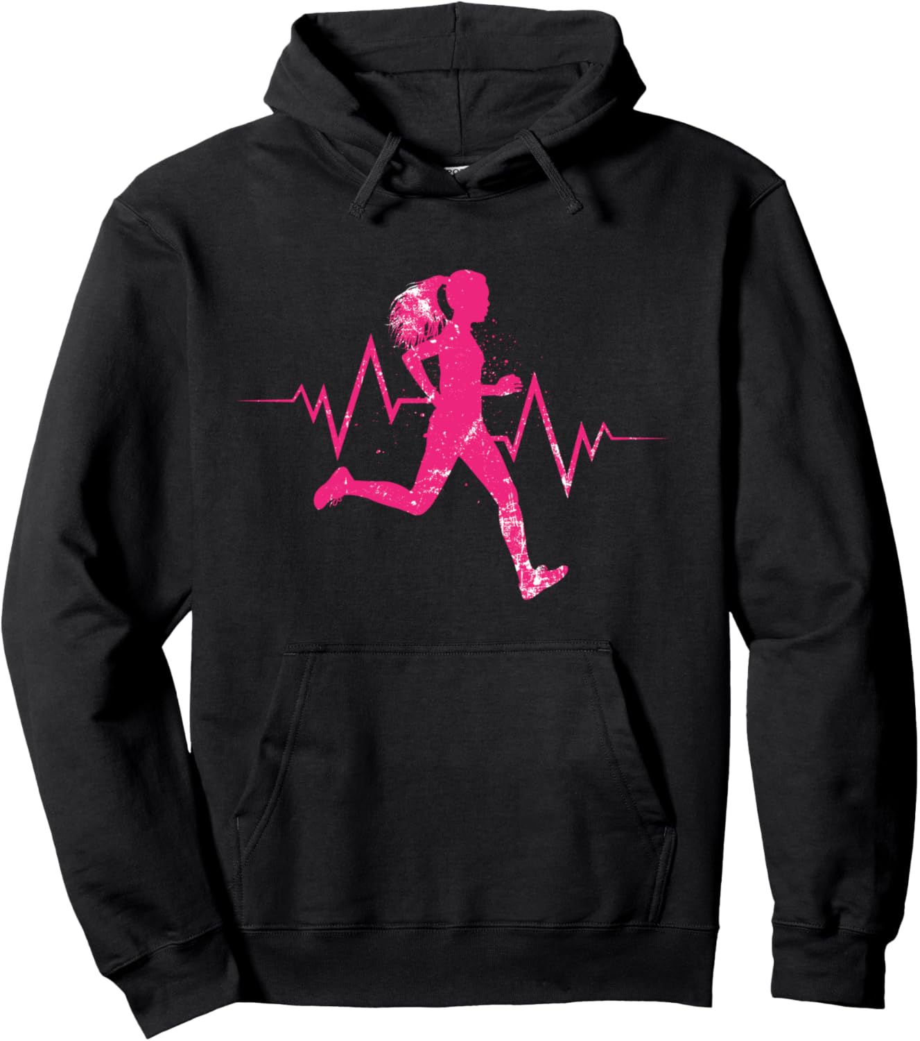 

Худи для бегуна на полумарафонскую дистанцию Heartbeat Running Runner Trail Running Martial Arts Karate Apparel & Gifts Collections, черный