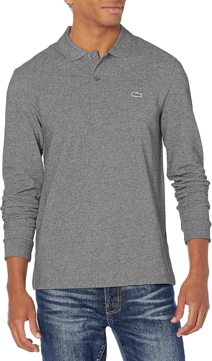 

Классическая поло Lacoste с длинным рукавом, Charcoal Heather, Черный, Классическая поло Lacoste с длинным рукавом, Charcoal Heather