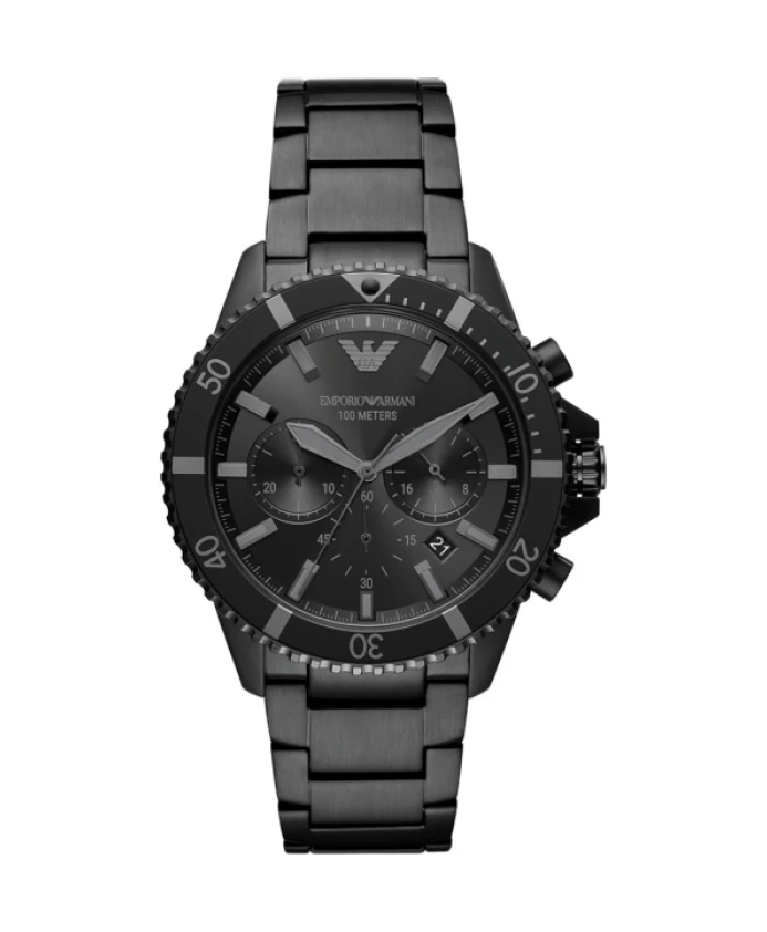 

Мужские кварцевые часы из нержавеющей стали. Emporio Armani, черный
