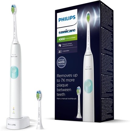 

Sonicare ProtectiveClean 4300 электрическая звуковая зубная щетка белая Philips