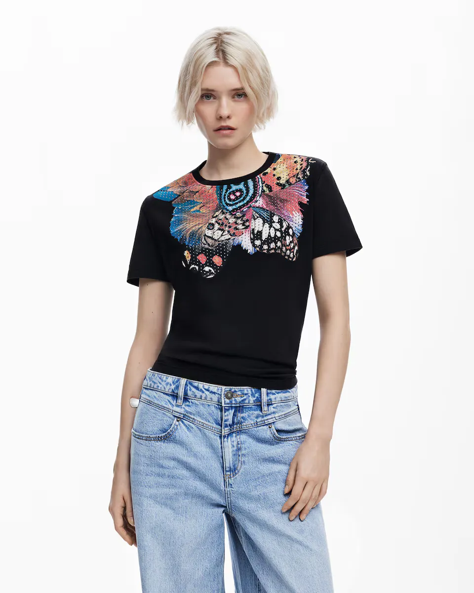 

Женская футболка от г-на Кристиана Лакруа Desigual, чёрный