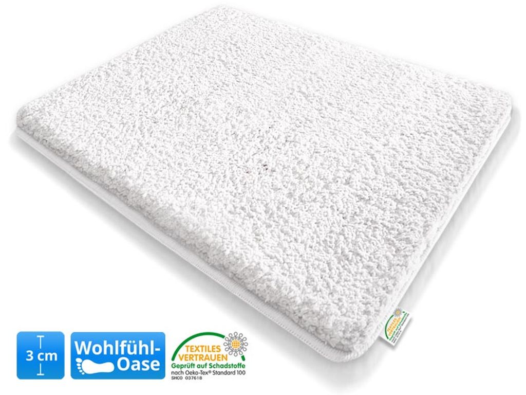 

Коврики для ванной Sky очень пушистые, разные цвета и размеры Snow White 70 x 120 см Floordirekt, белый